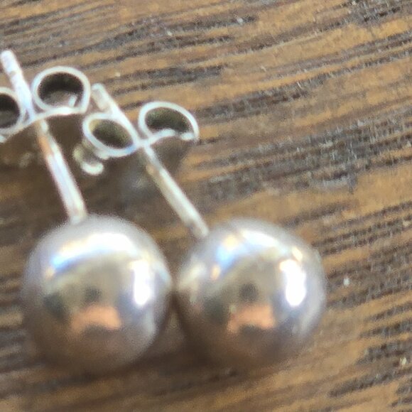 Ball stud earrings, vintage. - Picture 7 of 9